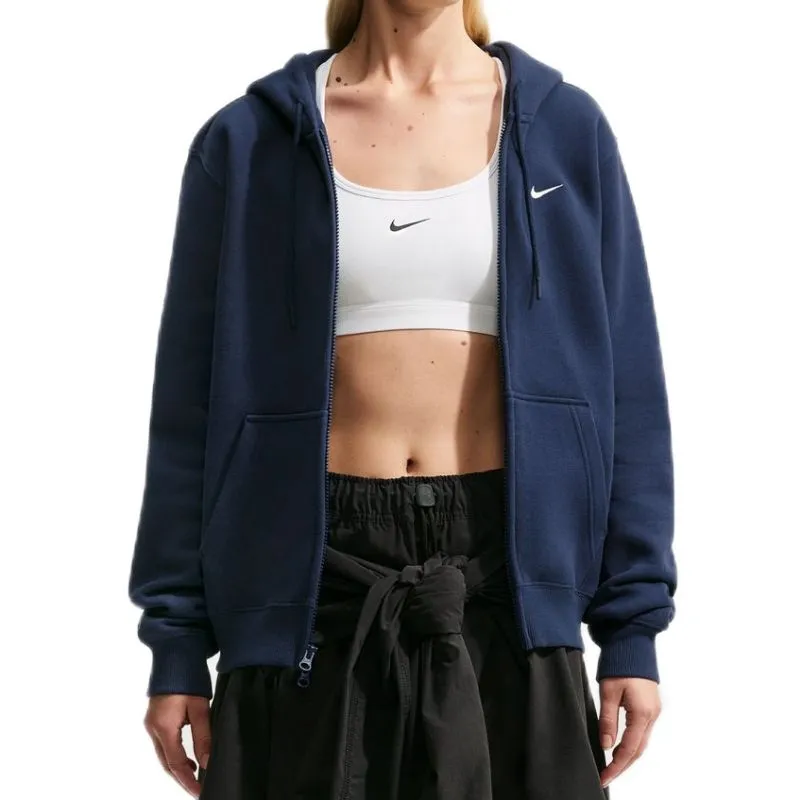 Nike Studio Fleece Medium Weight Full Zip - midnight navy/sail