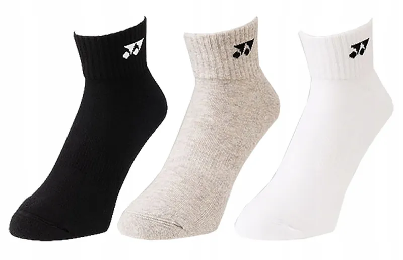 Yonex Sports Socks Low Cut - 3 pary/white/gray/black