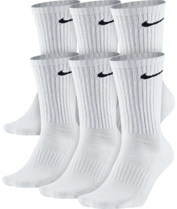 Nike Everyday Cotton Cushioned Crew - 6 par/white/black