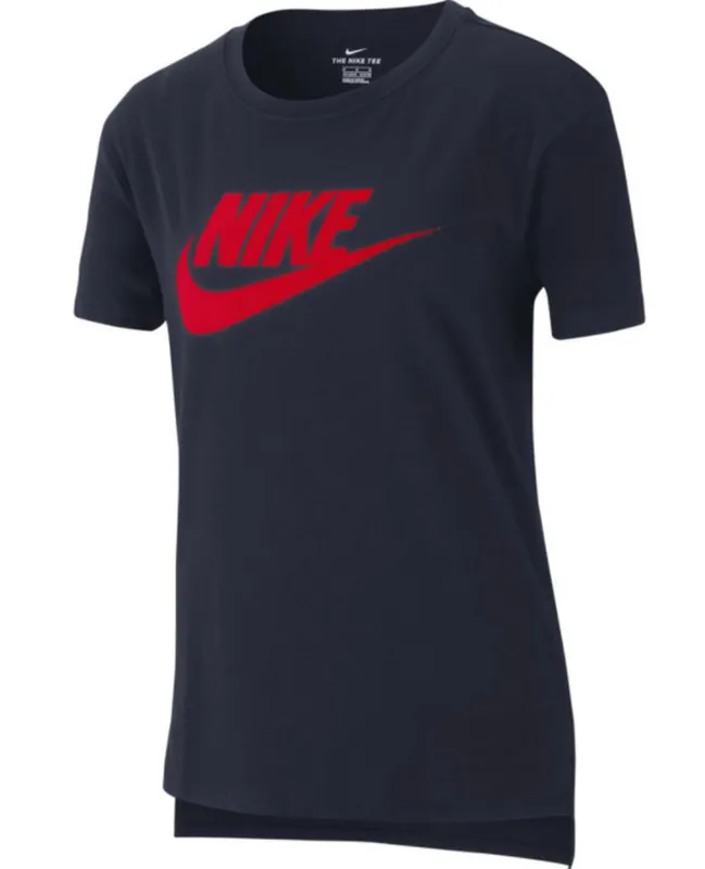 Nike Swoosh DPTL Basic Futura Tee - obsidian/university red/university red