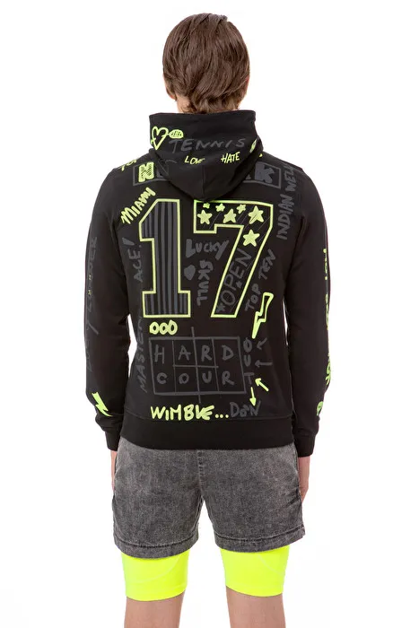 Hydrogen Graffiti Hoodie Man - black