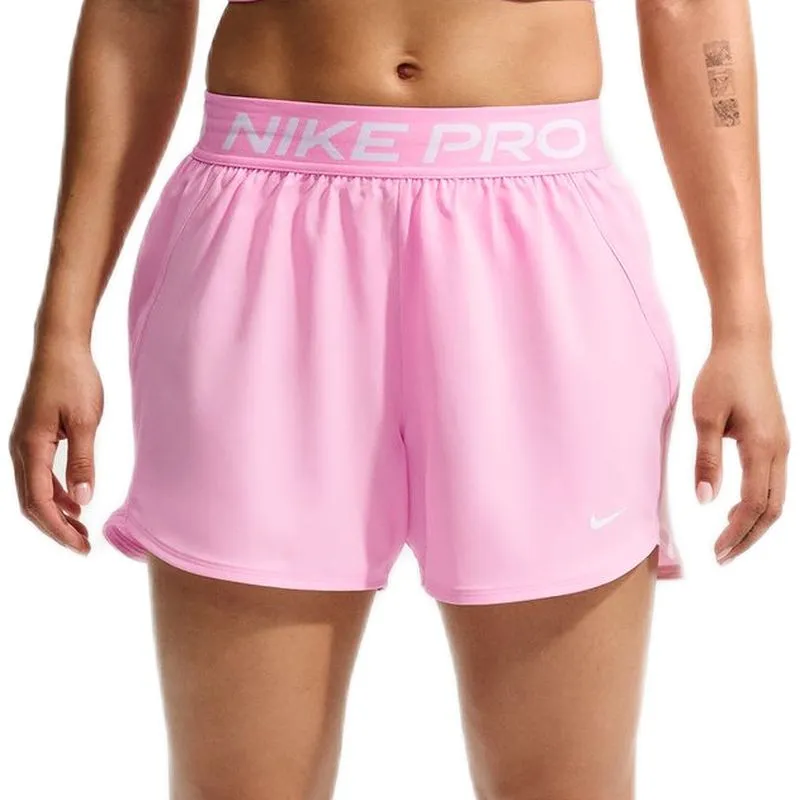 Nike Pro Dri-Fit Mid Rise Brief Lined 3in Woven - pink rise/white Nike Pro Dri-Fit Mid Rise Brief Lined 3in Woven - pink rise/white