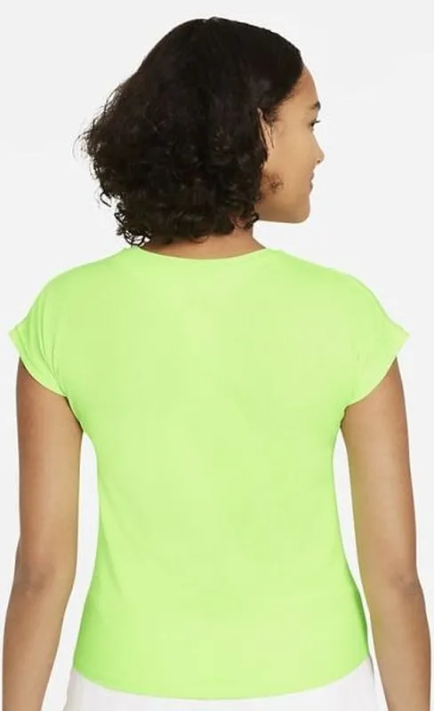 Nike Court Dri-Fit Victory Top SS W - lime glow/black