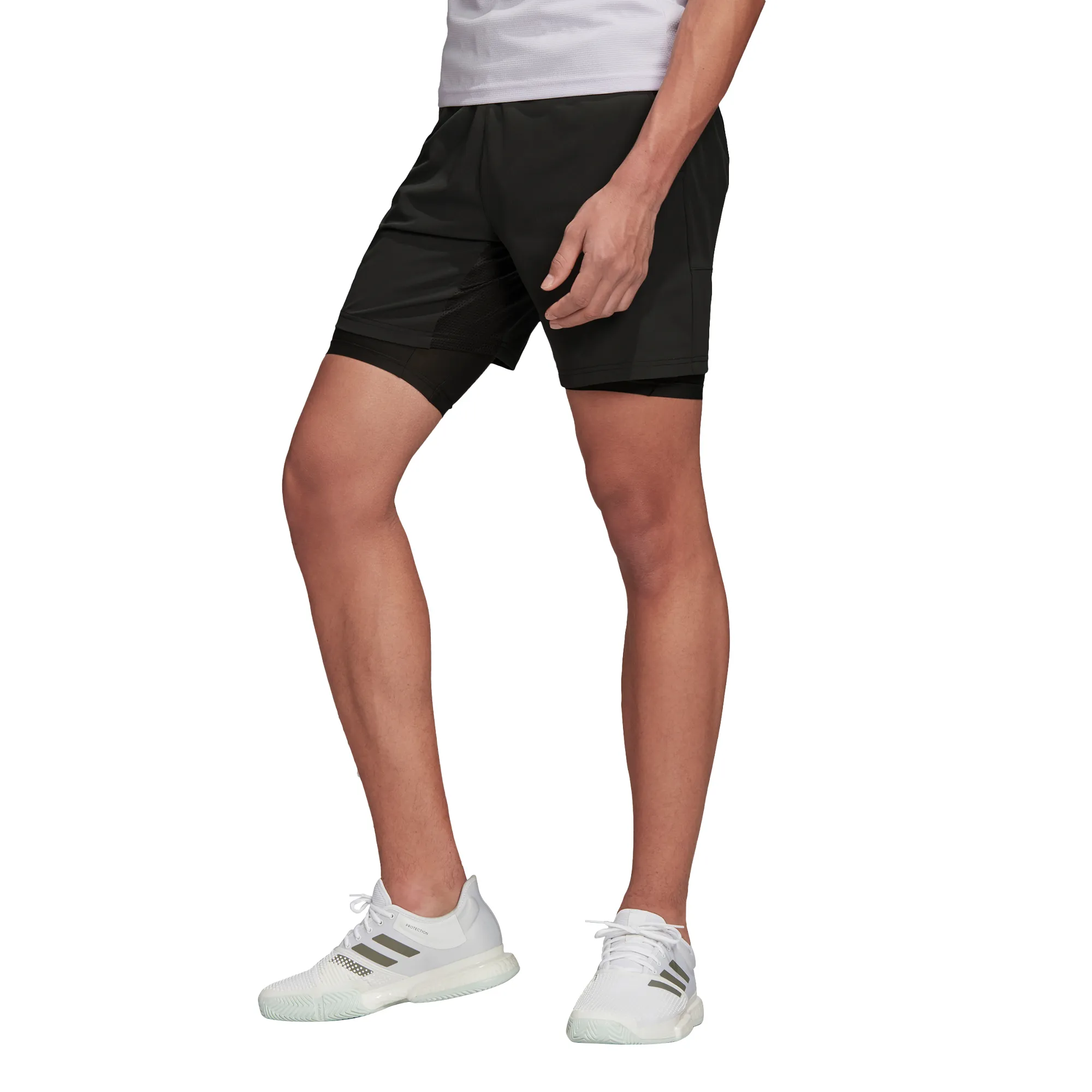 Adidas 2in1 Short Heat Ready 7in - legend earth/grey two