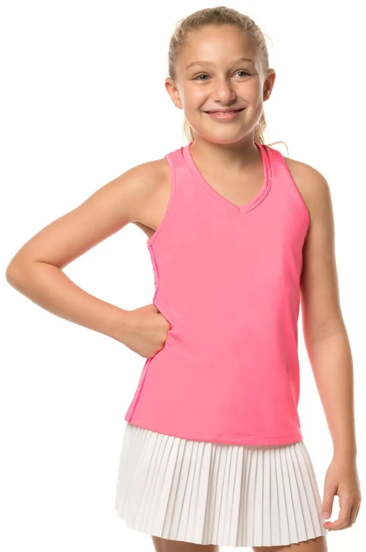 Lucky in Love Core V-Neck Cutout Tank Girls - pink Lucky in Love Core V-Neck Cutout Tank Girls - pink
