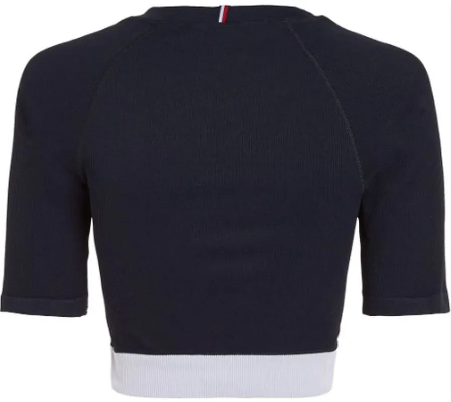 Tommy Hilfiger Slim Seamless Cropped SS Tee - desert sky