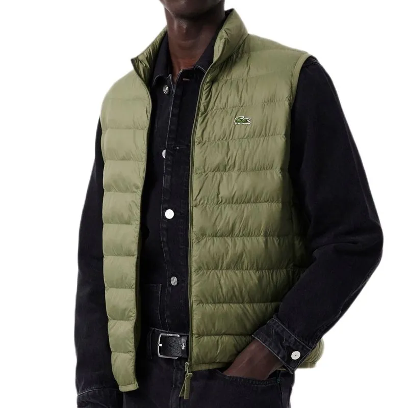Lacoste Water-Repellent Puffed Windbreaker - khaki green