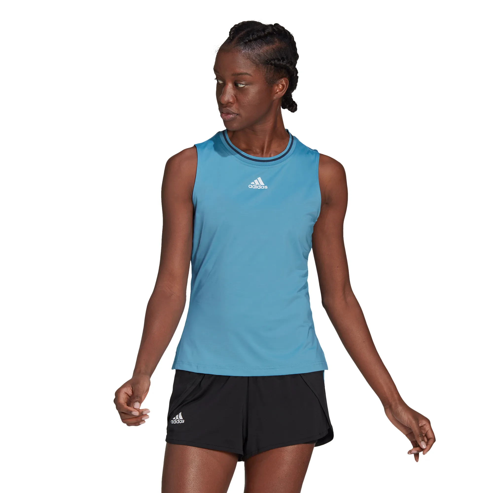 Adidas Match Tank Top W - hazy blue/white