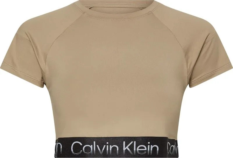 Calvin Klein WO SS Croped T-shirt - aluminum Calvin Klein WO SS Croped T-shirt - aluminum