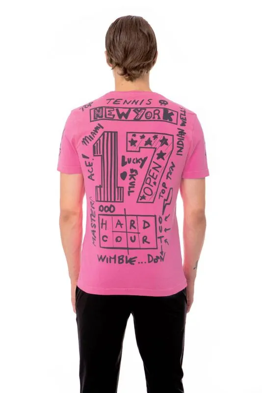 hydrogen-graffiti-tee-man-fluo-fuchsia-3 Hydrogen Graffiti Tee Man - fluo fuchsia