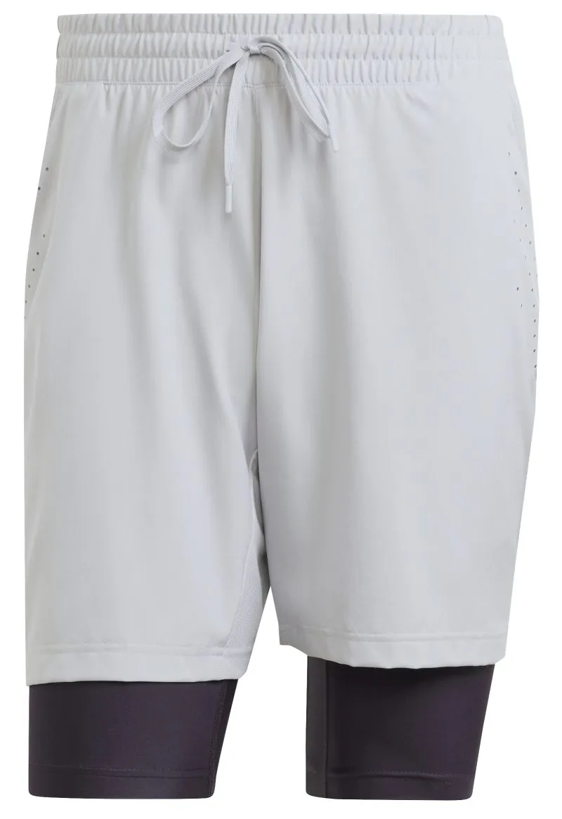 Men's shorts Adidas Tennis Aeroready Shorts and Tight Set - Gray