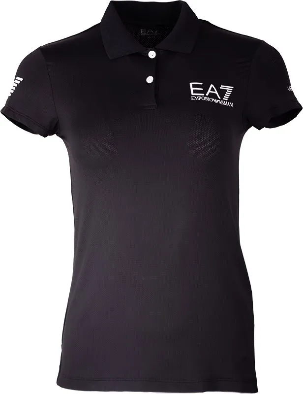 EA7 Woman Jersey Polo Shirt - black