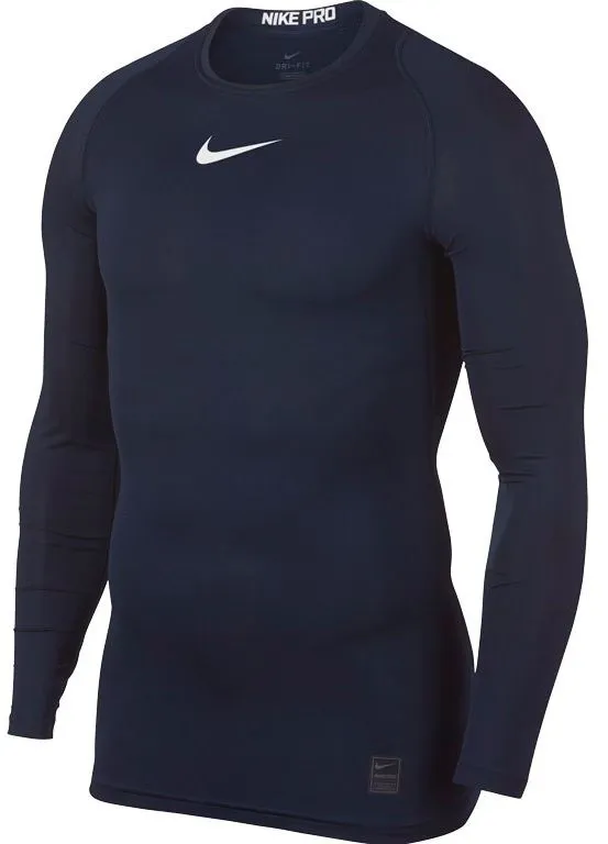 Nike Pro LS Comp Top - obsidian/white/white
