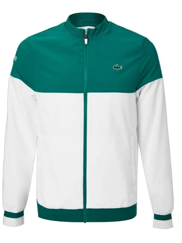 Lacoste Men’s SPORT x Novak Djokovic Colourblock Zip Jacket - white/green