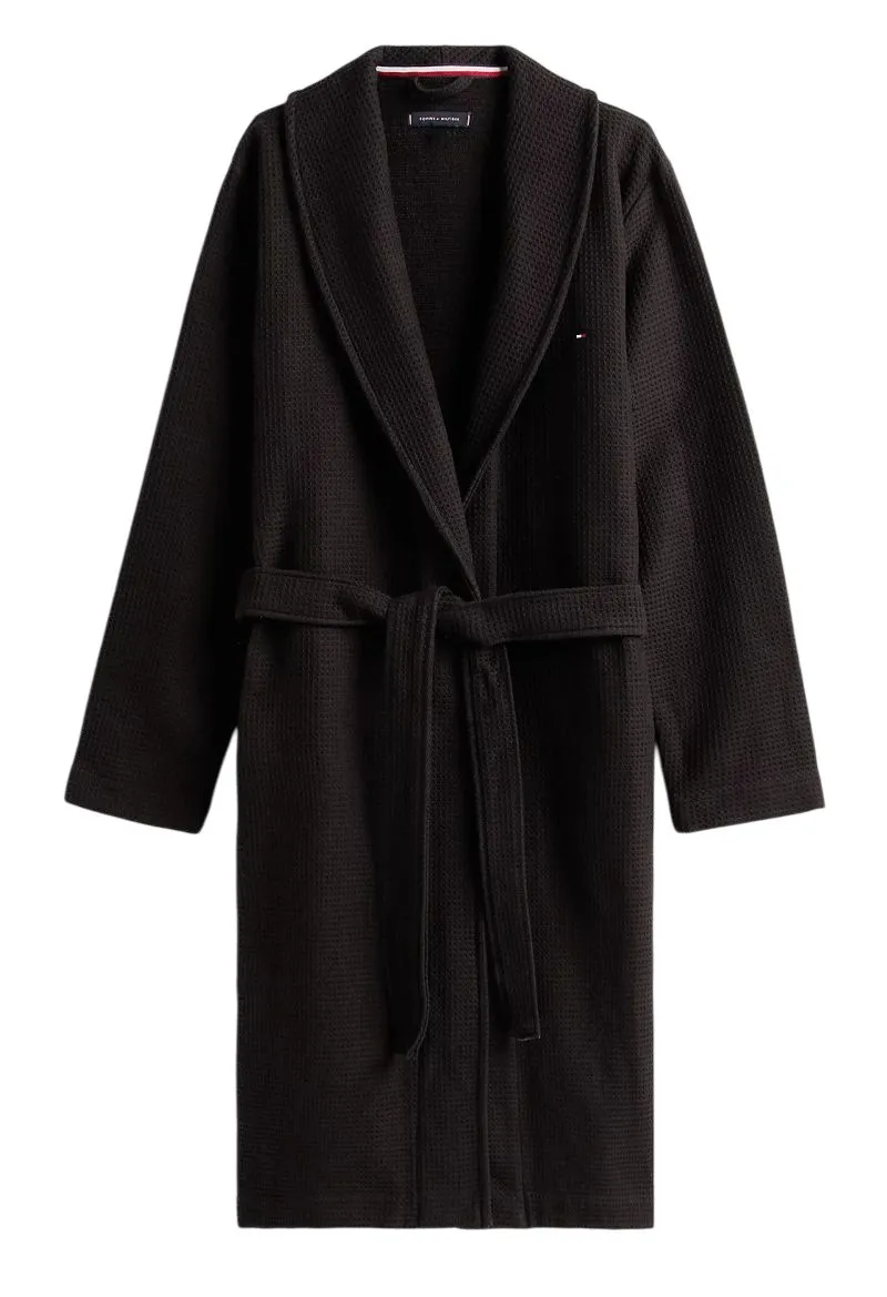 Tommy Hilfiger Waffle Bathrobe - black Tommy Hilfiger Waffle Bathrobe - black