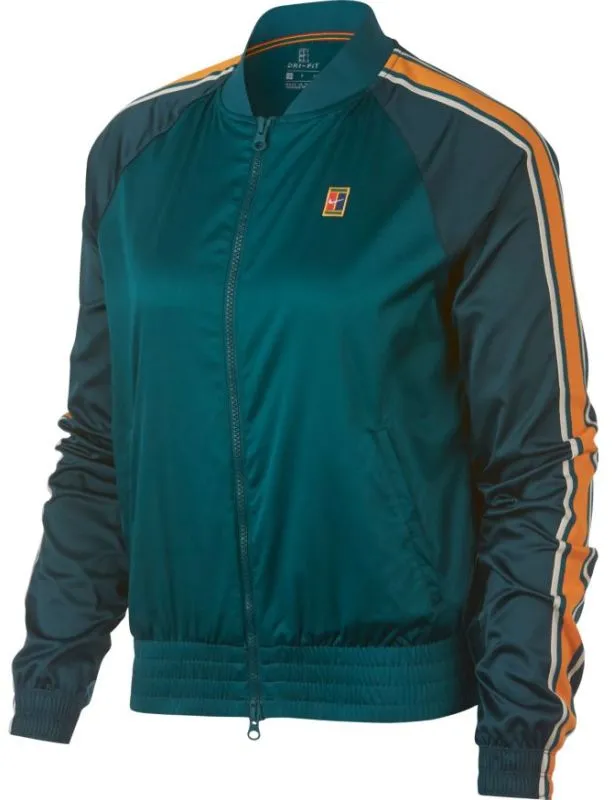 Nike Court Stadium Jacket W - rainforest/rainforest/orange peel