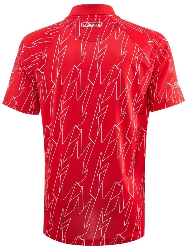 Lacoste Men's SPORT French Open Ultra Lightweight Stretch Polo Shirt - red/white