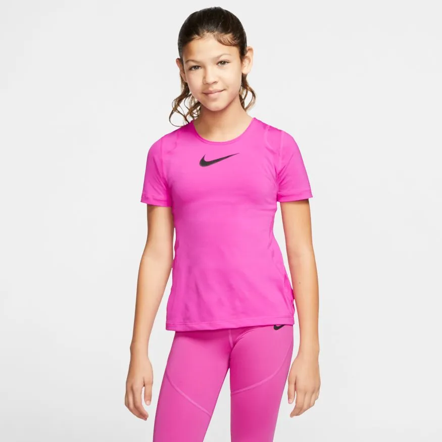Nike Pro Top SS - fire pink/black