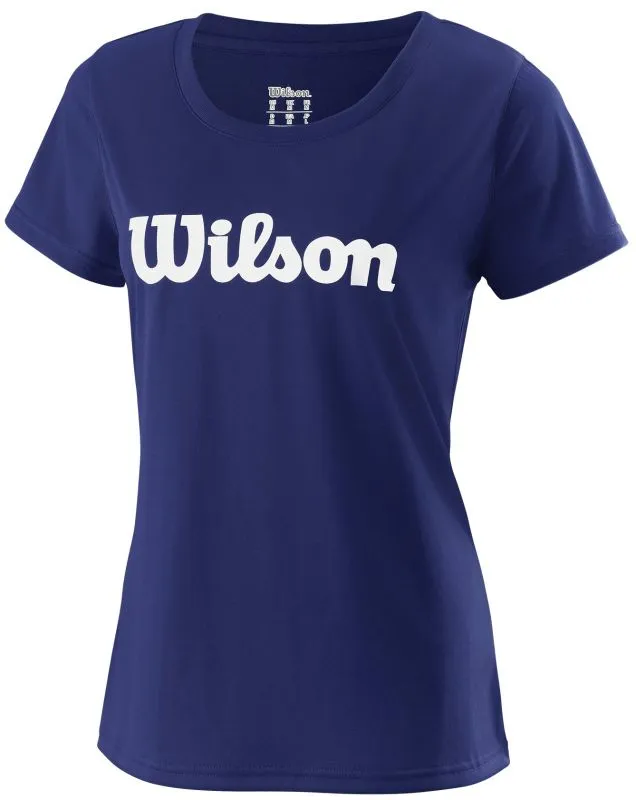 Wilson W Script Tech Tee - blue depths/white