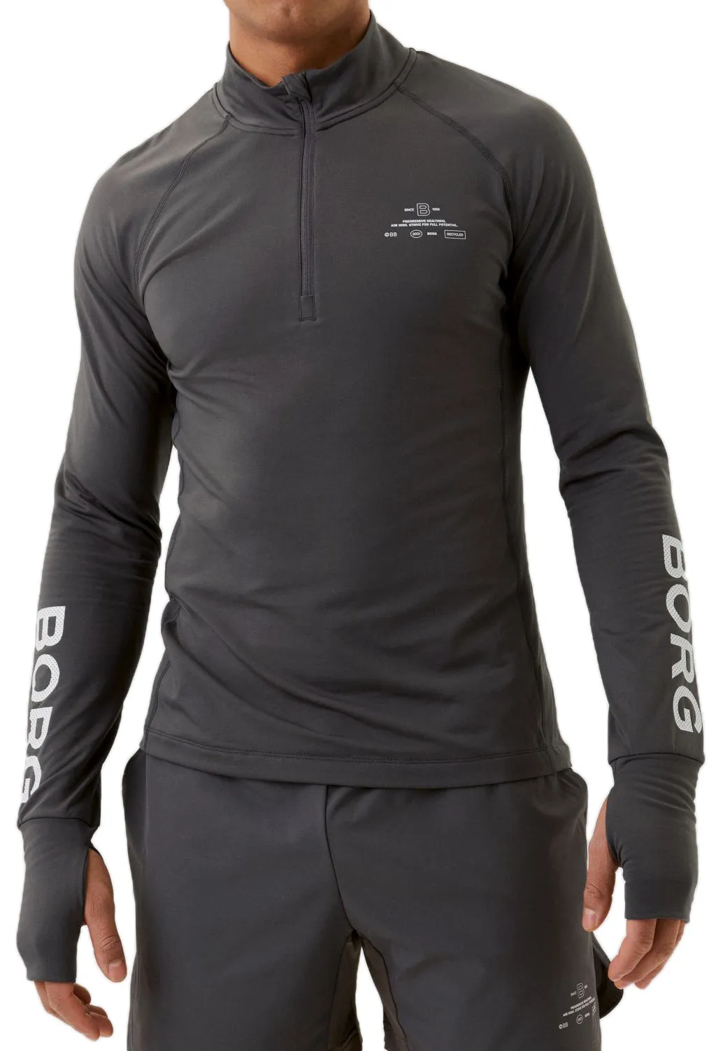 Björn Borg Borg Graphic Midlayer Half Zip M - pavement Björn Borg Borg Graphic Midlayer Half Zip M - pavement