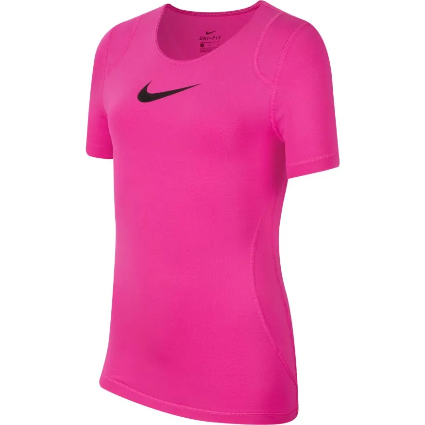 nike-pro-top-ss-fire-pink-black-1 Nike Pro Top SS - fire pink/black