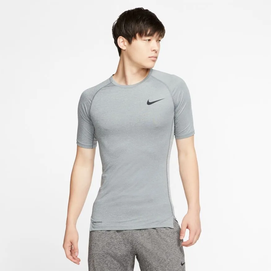 Nike Pro Top SS Tight - smoke grey/light smoke grey/black