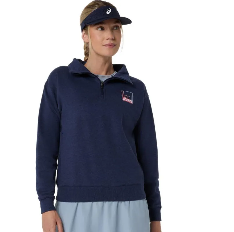 Asics Court Core Graphic Half Zip - midnight