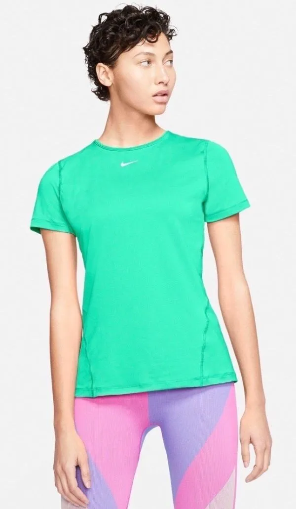 Nike Pro Top SS All Over Mesh W - green glow/white