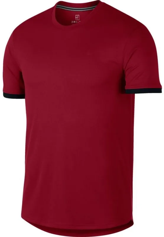 Nike Court Top SS - team crimson/black/black