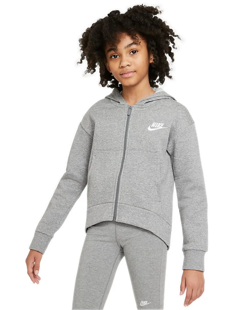 nike-sportswear-club-fleece-fz-hoodie-g-carbon-heather-white-1 Nike Sportswear Club Fleece FZ Hoodie G - carbon heather/white
