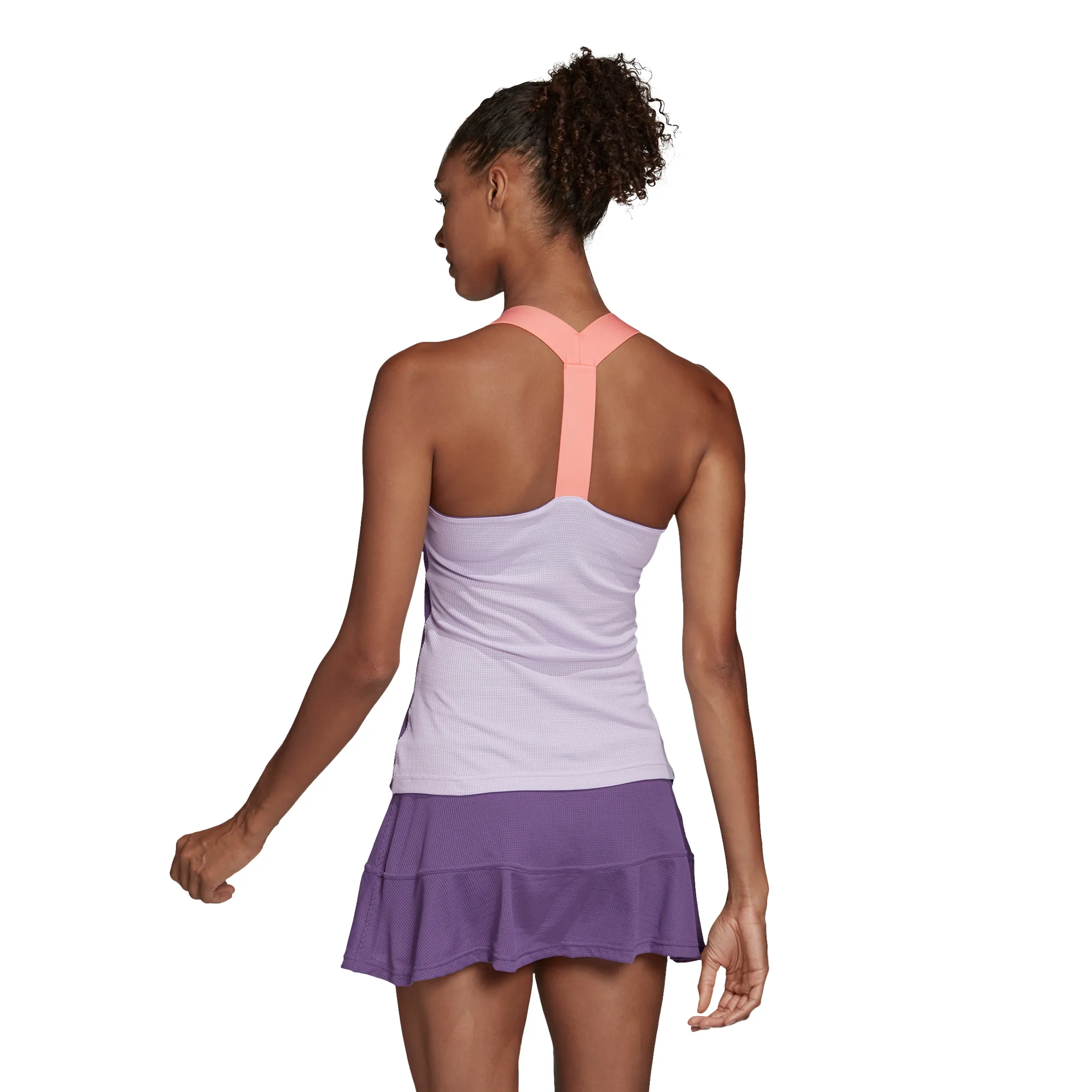 Adidas Women Y-Tank Heat Ready - tech purple/shock yellow