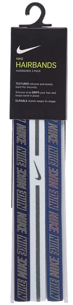 Nike Metallic Hairbands 3 pack - mystic navy/white/blue void Nike Metallic Hairbands 3 pack - mystic navy/white/blue void