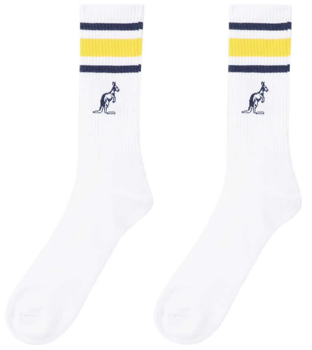 Australian Cotton Socks With Stripes 1P - bianco/girasole Australian Cotton Socks With Stripes 1P - bianco/girasole
