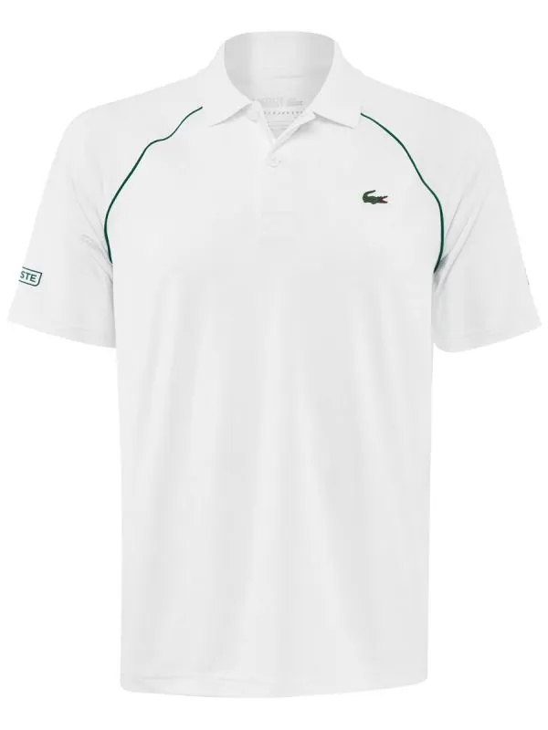 Lacoste Men's SPORT Novak Djokovic Breathable Ultra-Light Polo Shirt - white Lacoste Men's SPORT Novak Djokovic Breathable Ultra-Light Polo Shirt - white