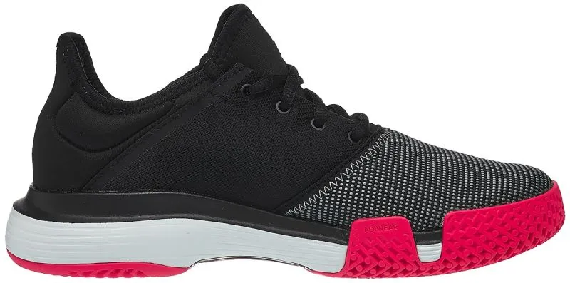 Adidas SoleCourt xJ - core black/hi-res yellow/shock red