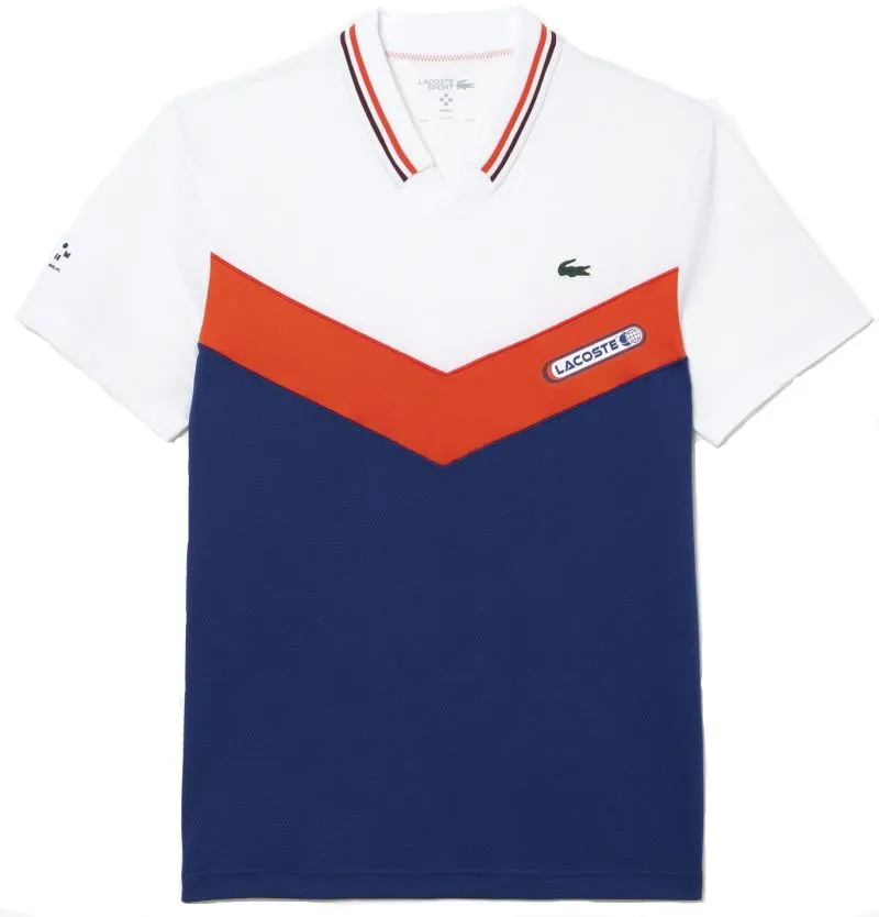 Lacoste Tennis x Daniil Medvedev Seamless Effect Polo Shirt - navy blue/orange/white
