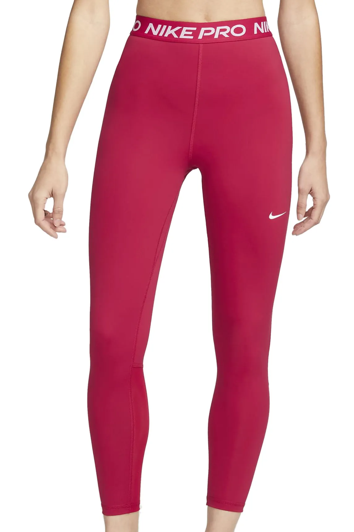 Nike Pro 365 Tight 7/8 Hi Rise Leggings - mystic hibiscus/white