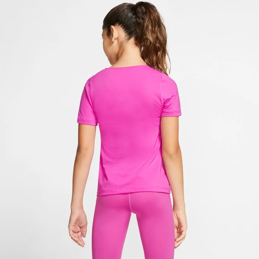 Nike Pro Top SS - fire pink/black