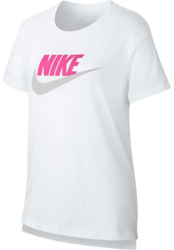Nike G NSW Tee DPTL Basic Futura - white/laser fuchsia