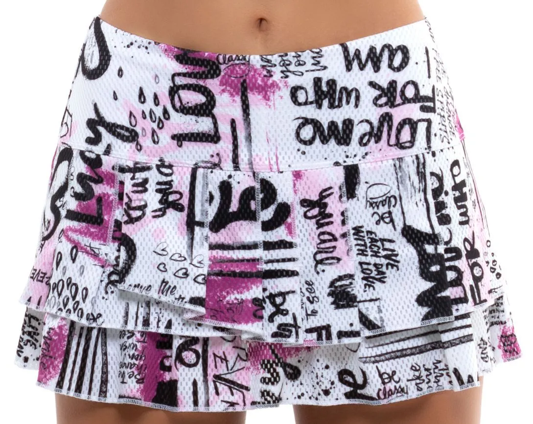 Lucky in Love City Graffiti Tier Skirt Women