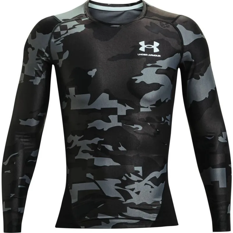 Under Armour Men's UA IsoChill Compression Printed Long Sleeve - black/white
