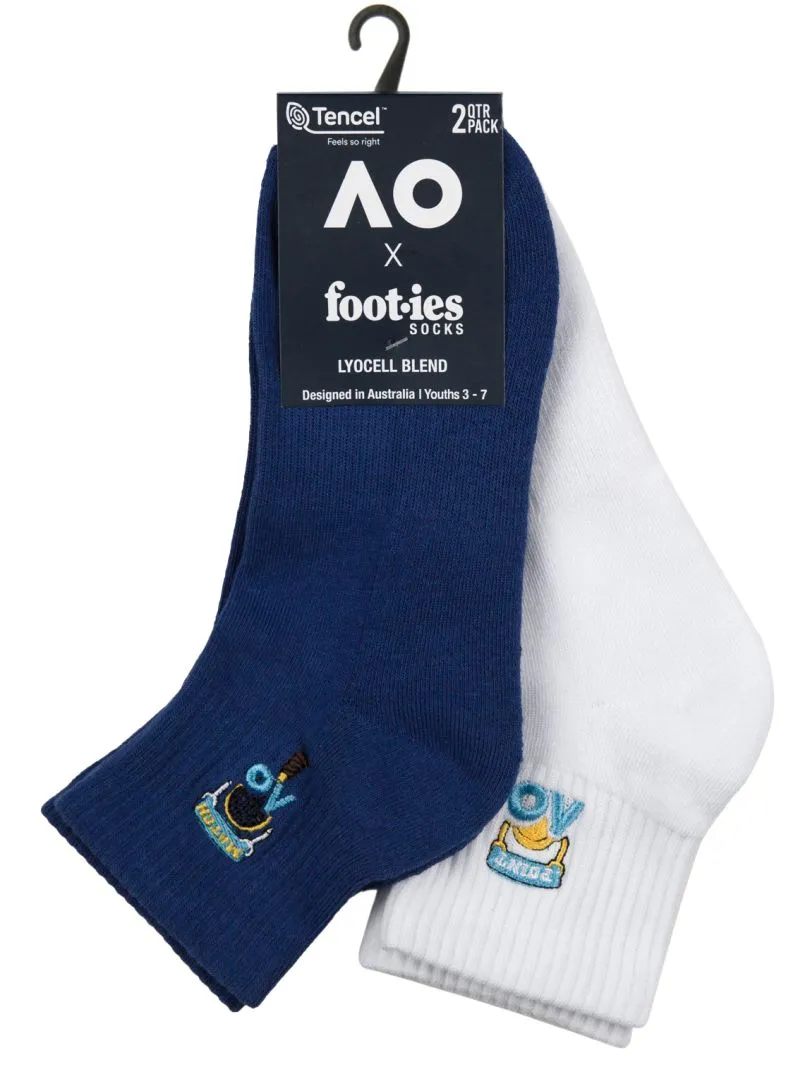 Australian Open Kids Point Match Ankle Socks 2P