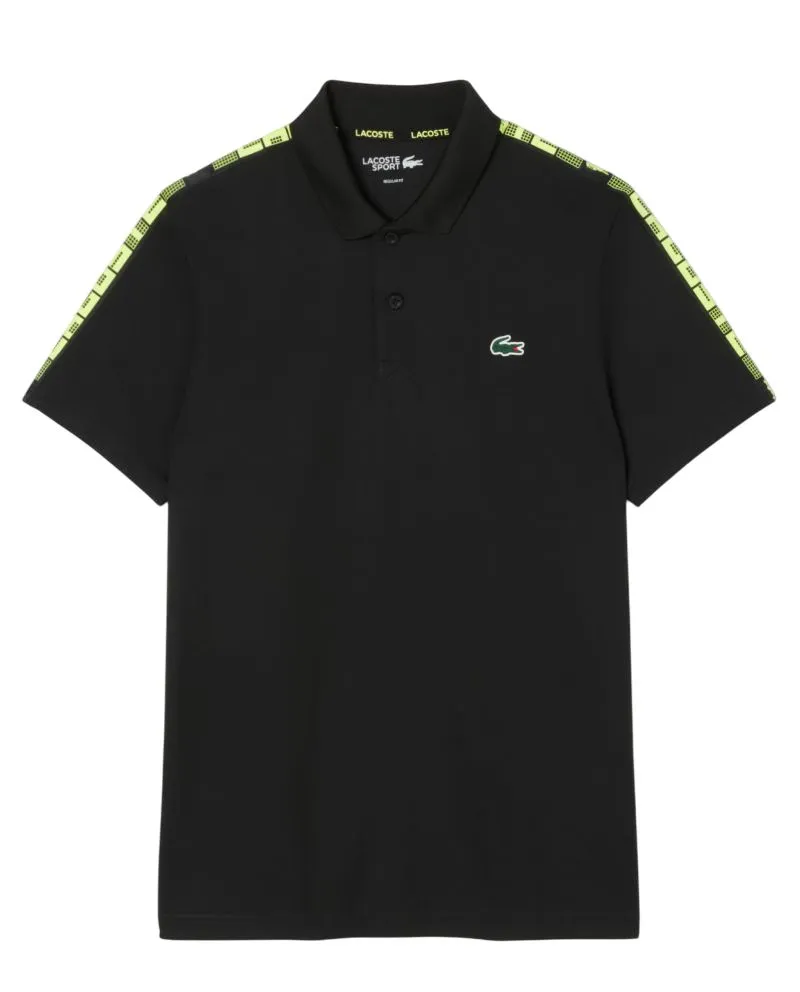 Lacoste Ultra Dry Branded Stripe Tennis - black Lacoste Ultra Dry Branded Stripe Tennis - black