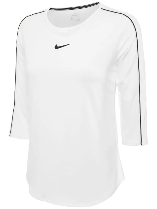 Nike Court Women 3/4 Sleeve Top - white/black