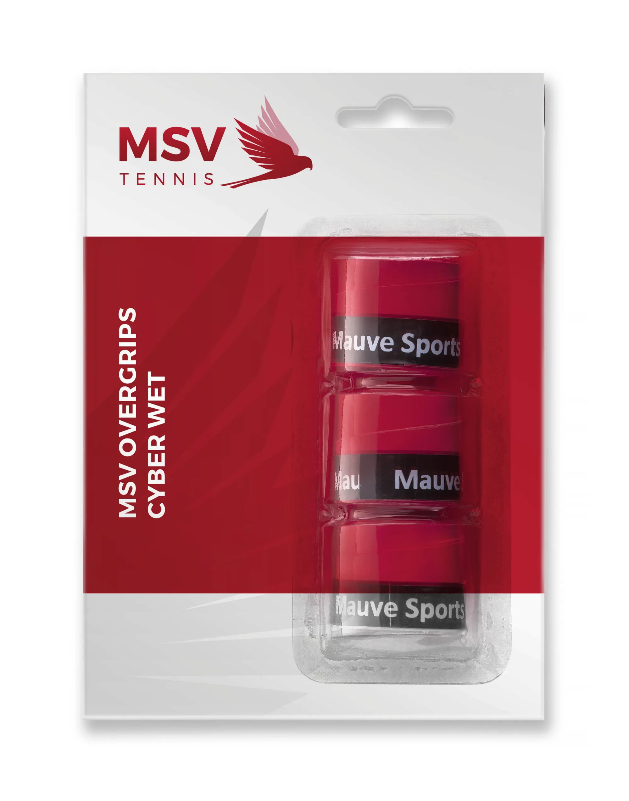 MSV Cyber Wet Overgrip 3P - red