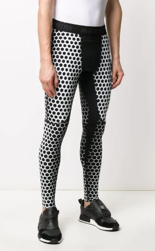 Hydrogen Printed Leggings Man - black/white