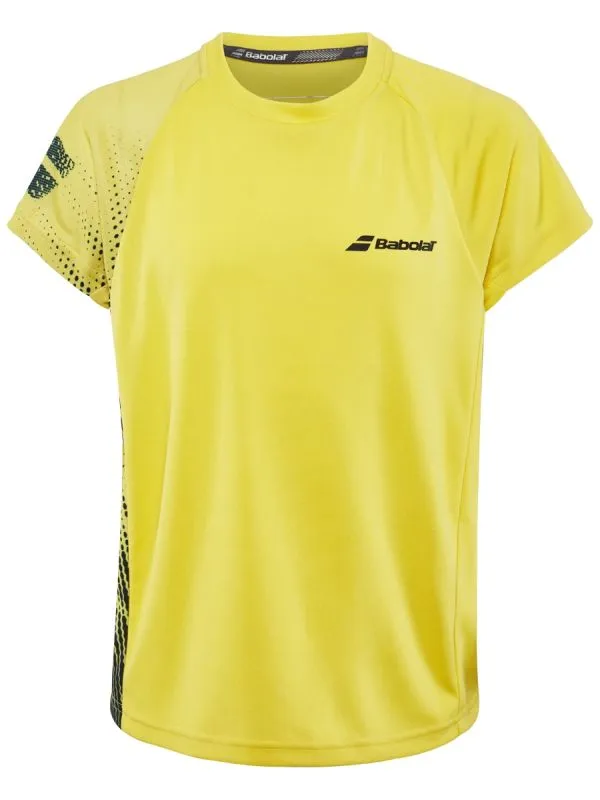 Babolat Performance Crew Neck Tee Boy - dark yellow/black