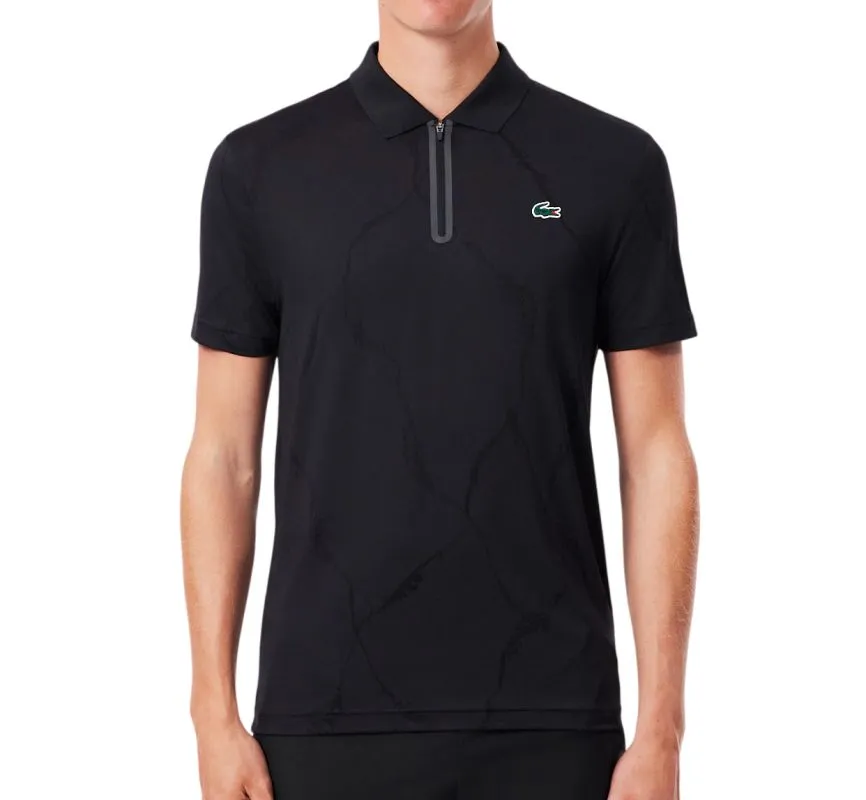 Lacoste Ultra Dry Jacquard Crocodile Tennis - black