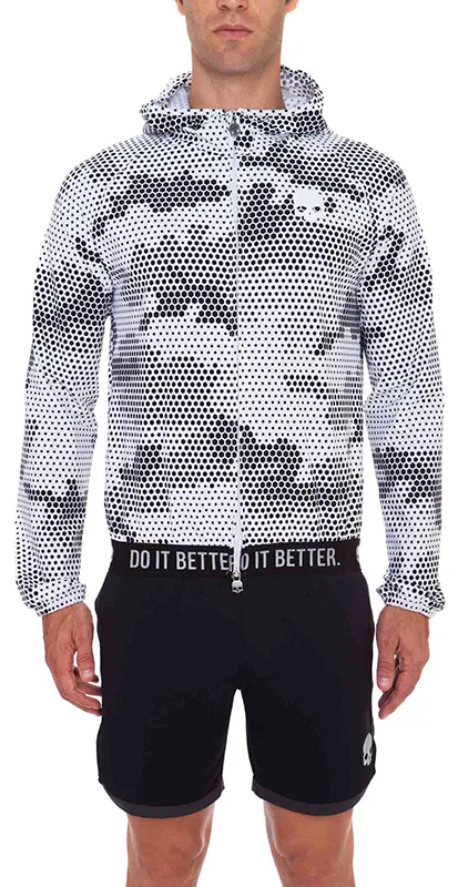 Hydrogen Tech Skull FZ Hoodie - white camouflage