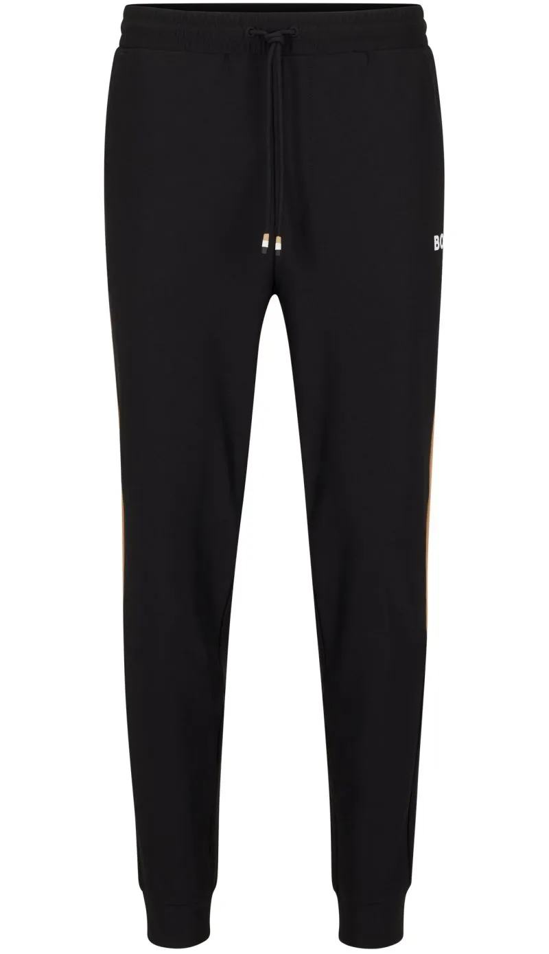 BOSS x Matteo Berrettini Tracksuit Bottoms In Active-Stretch Fabric With Side Strip